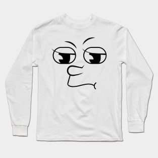 Black Suspicious Emoji Long Sleeve T-Shirt